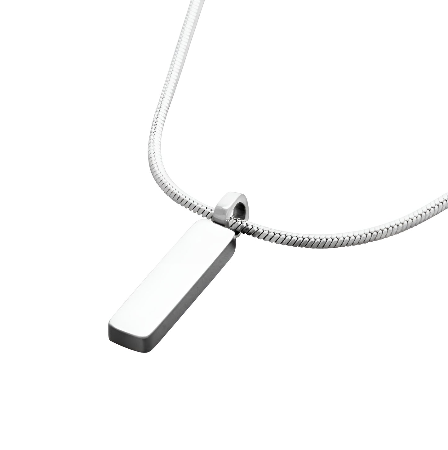 SQUARE PENDANT NECKLACE SILVER